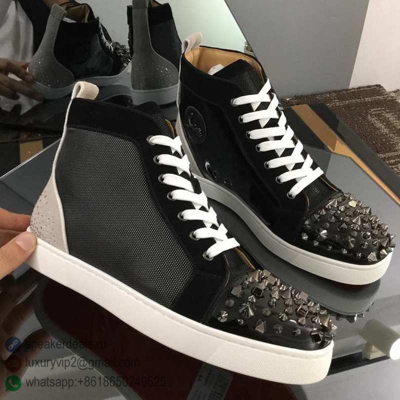 CHRISTIAN LOUBOUTIN UNISEX HIGH SNEAKERS BLACK STUDED D8010340